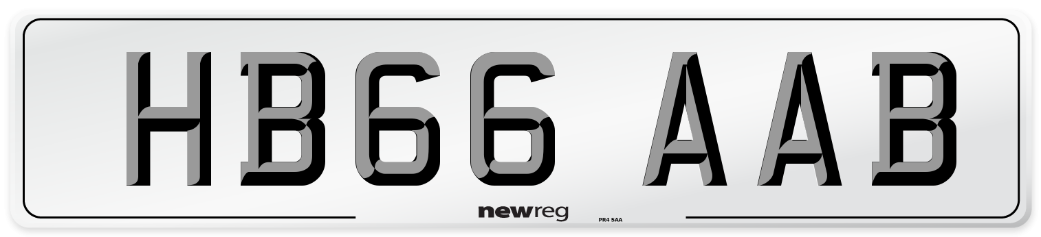 HB66 AAB Number Plate from New Reg